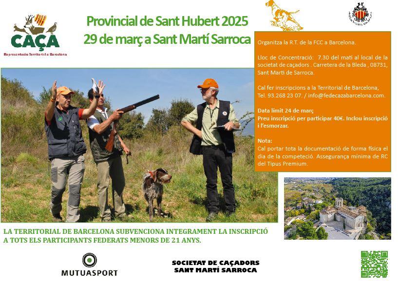 Provincial de Sant Hubert 2025 29 de març a Sant Martí Sarroca